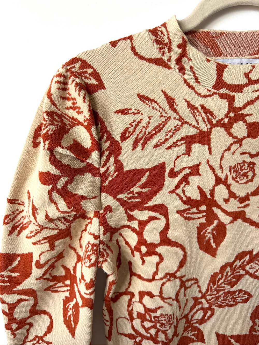 Baltic Born Sebastian Puff Sleeve Floral Intarsia Knit Sweater XL - Picture 4 of 9